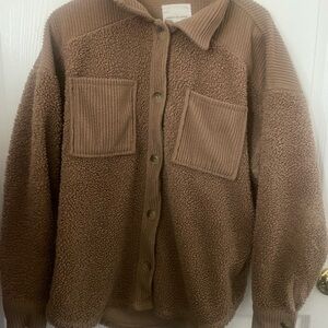 American Eagle Outfitters Brown Sherpa Jacket
